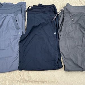 LuluLemon Dance Studio Mid-Rise Pants Set of 3 - Black, Grey, Camo Green